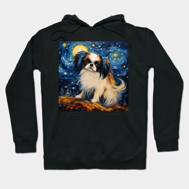 Japanese Chin painted by Vincent Van Gogh Hoodie by NatashaCuteShop